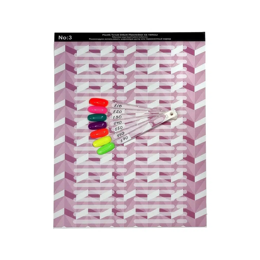 Plastik Tırnak Renk Kartelası Etiketi - No:2