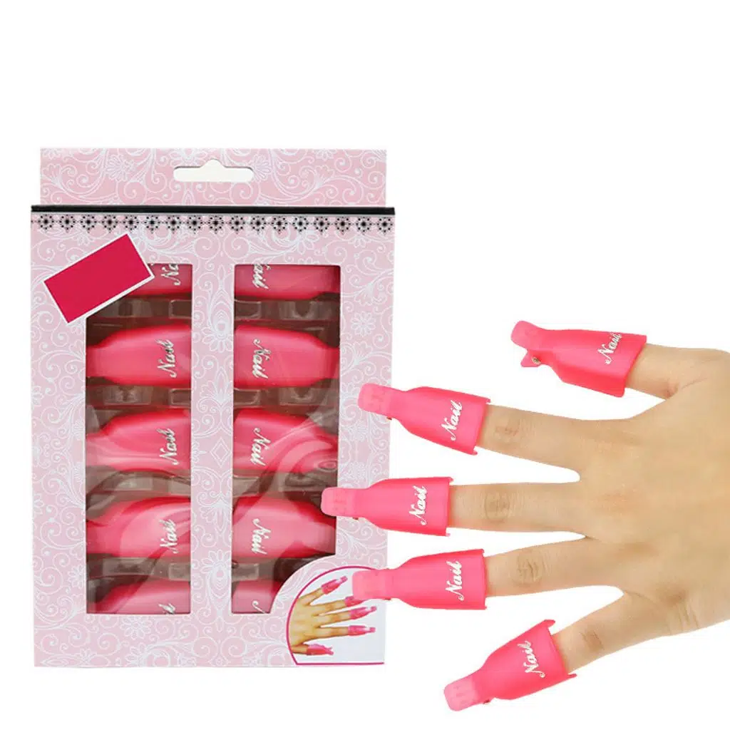 10 Adet Oje Kalıcı Oje Çıkarma Mandalı Pembe