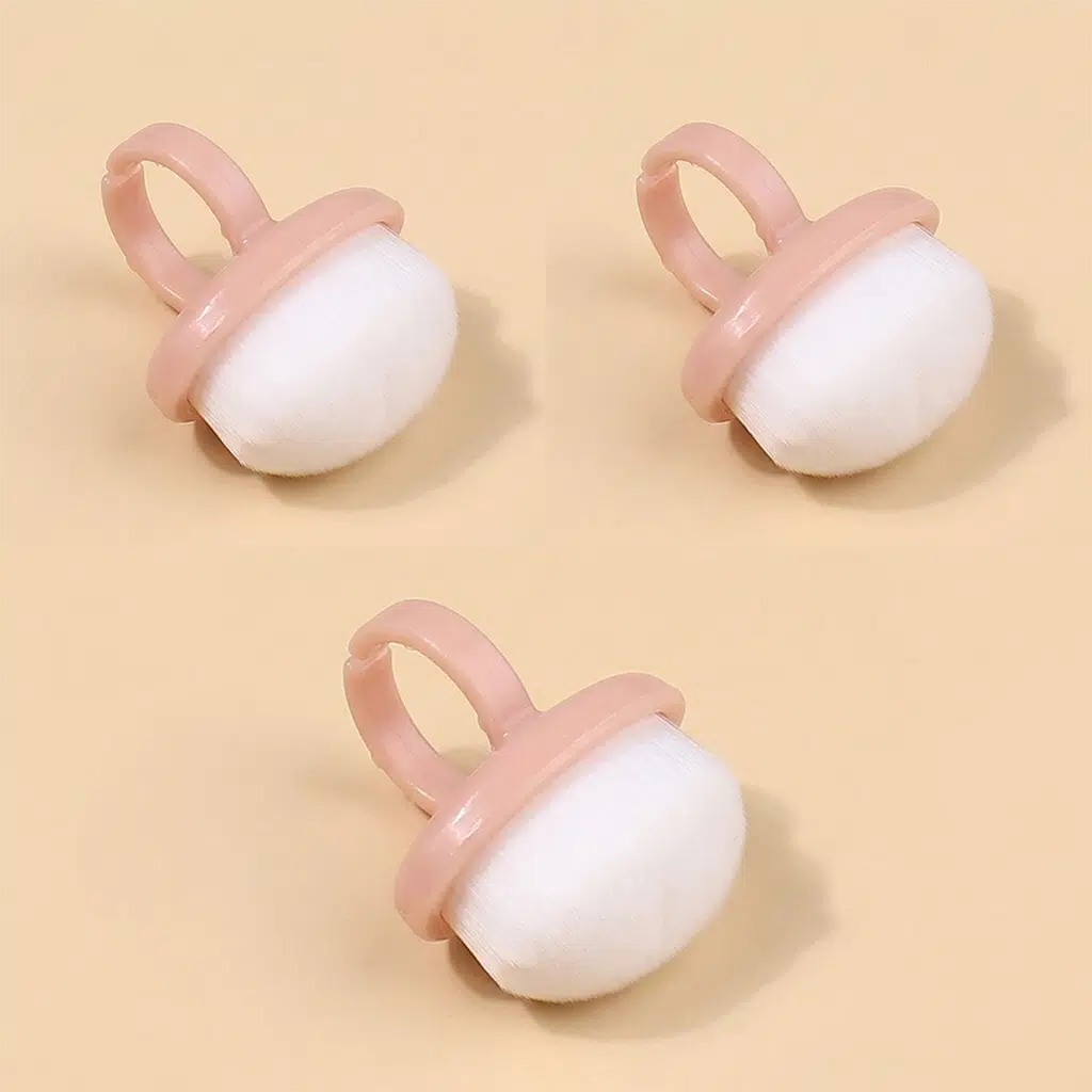 3 Adet Mini Yüzük Tırnak Toz Temizleme Fırçası Pembe