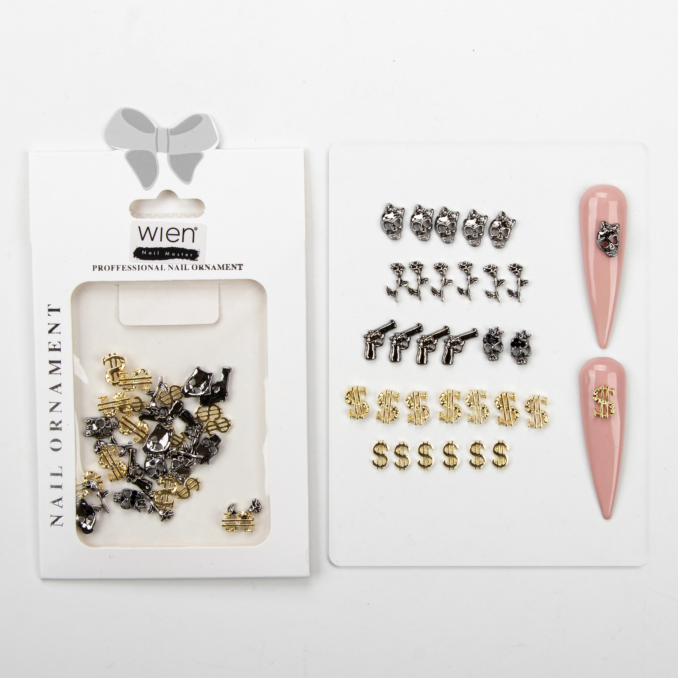 30lu Dolar Dizayn Metal Tırnak Süsleme Charm Nail Art Charm Taşları WN-502