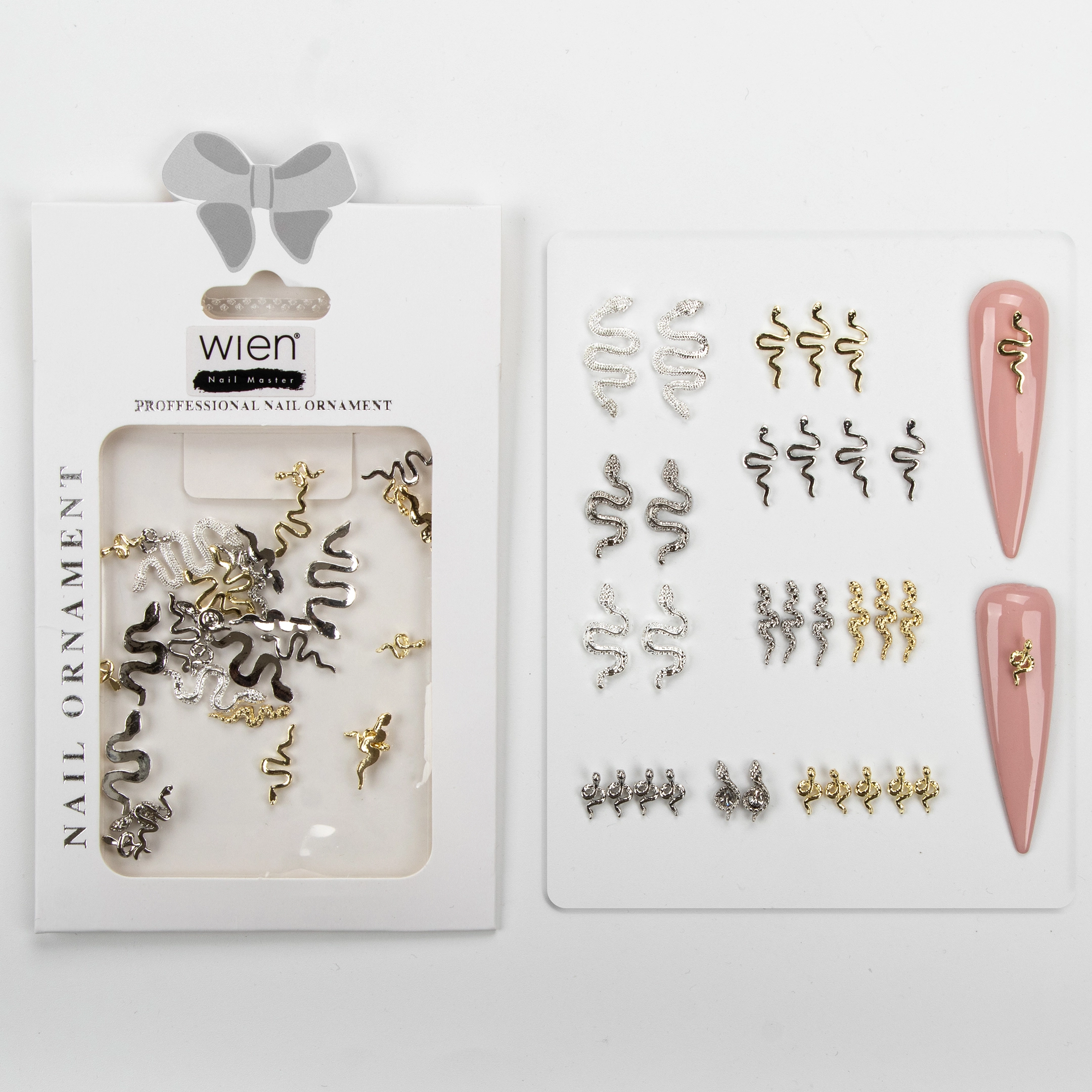 30lu Yılan Dizayn Metal Tırnak Süsleme Charm Nail Art Charm Taşları WN-505