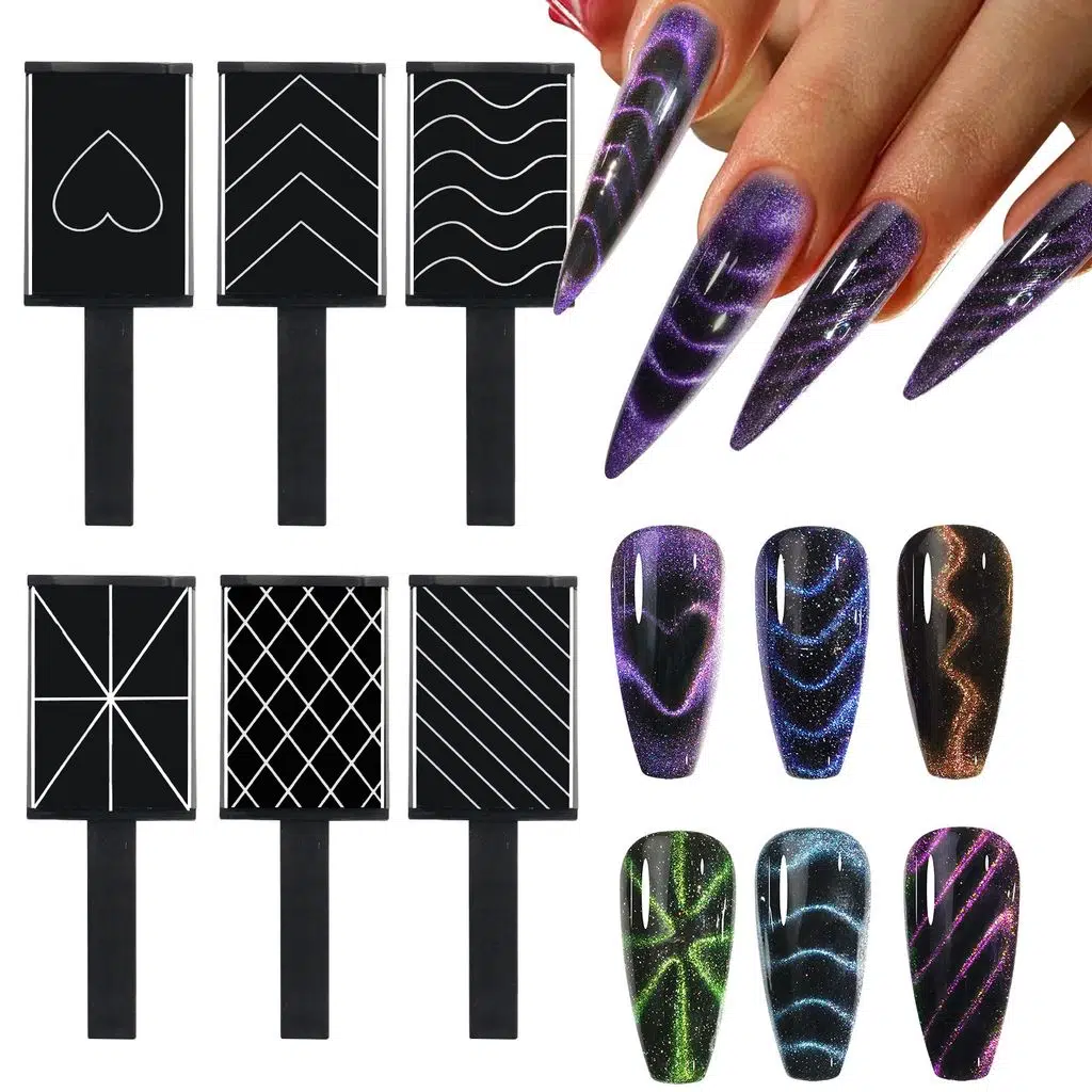 9lu Set Kedi Gözü Oje İçin Mıknatıs Karışık Efekt Cat Eye Magnet