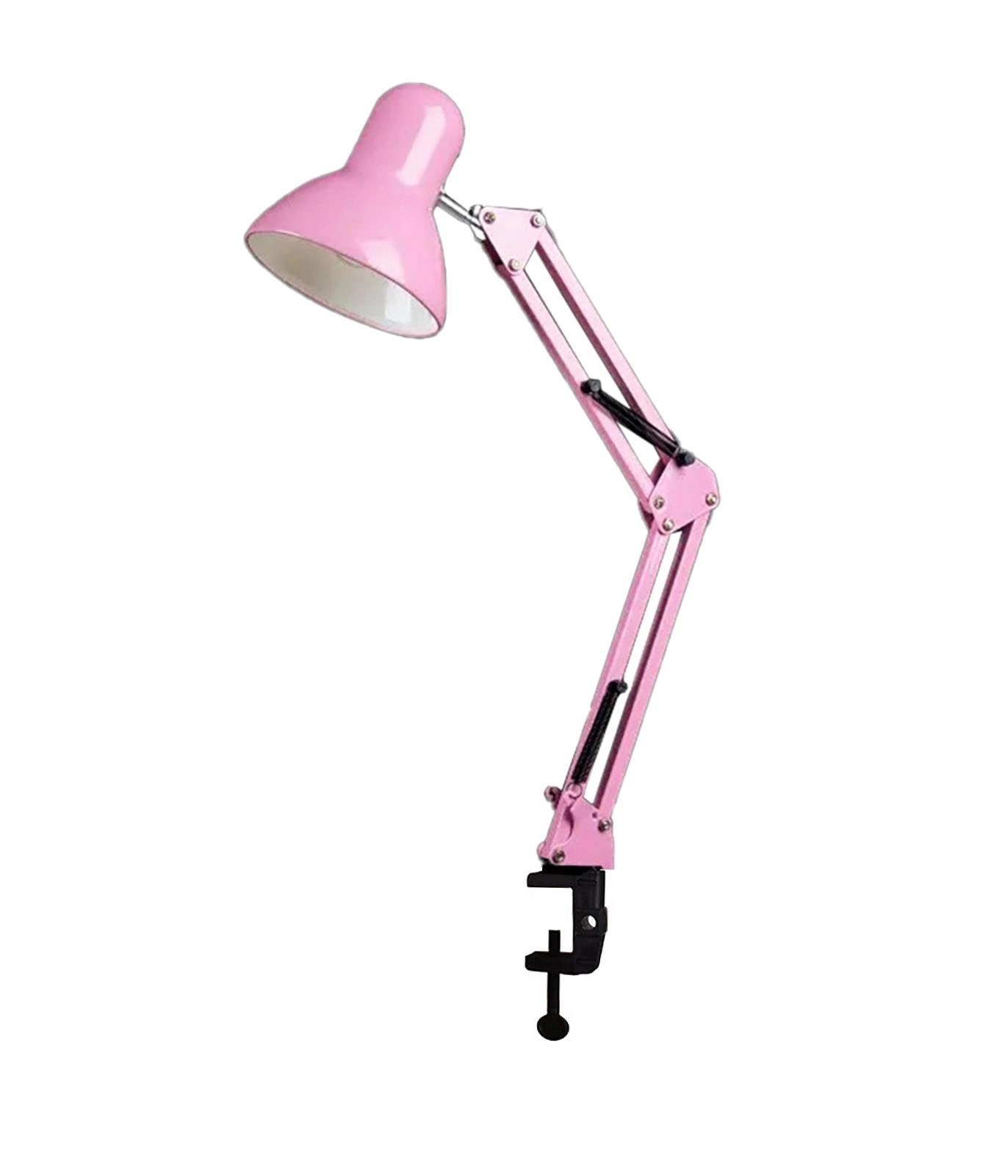 Akrobat Hareketli Masa Çalışma Lambası - Manikür Masa Lambası Mengeneli Pembe