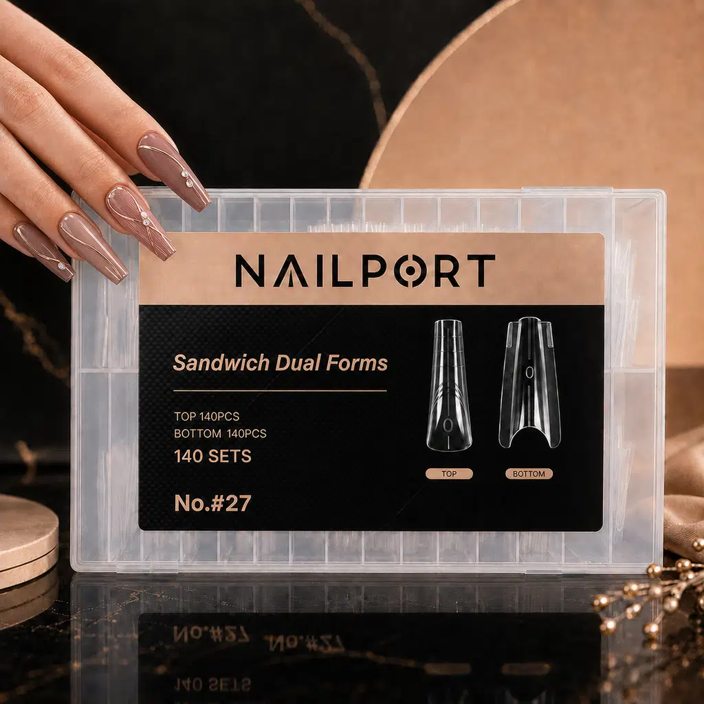 Balerin Protez Tırnak Sandwich Dual Form Jel Polygel Acrygel - Akrijel ve Polijel İçin Dual Çift Kalıp 280li WN-DF027