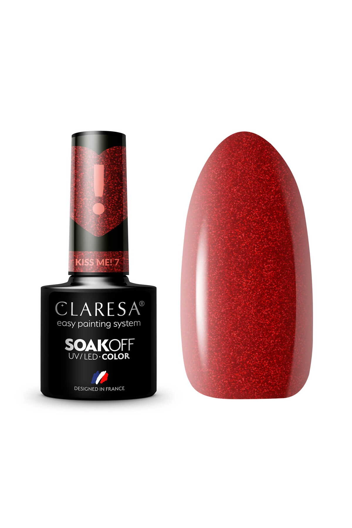 Claresa Kalıcı Oje Kiss Me 7 Simli Koyu Kırmızı 5g