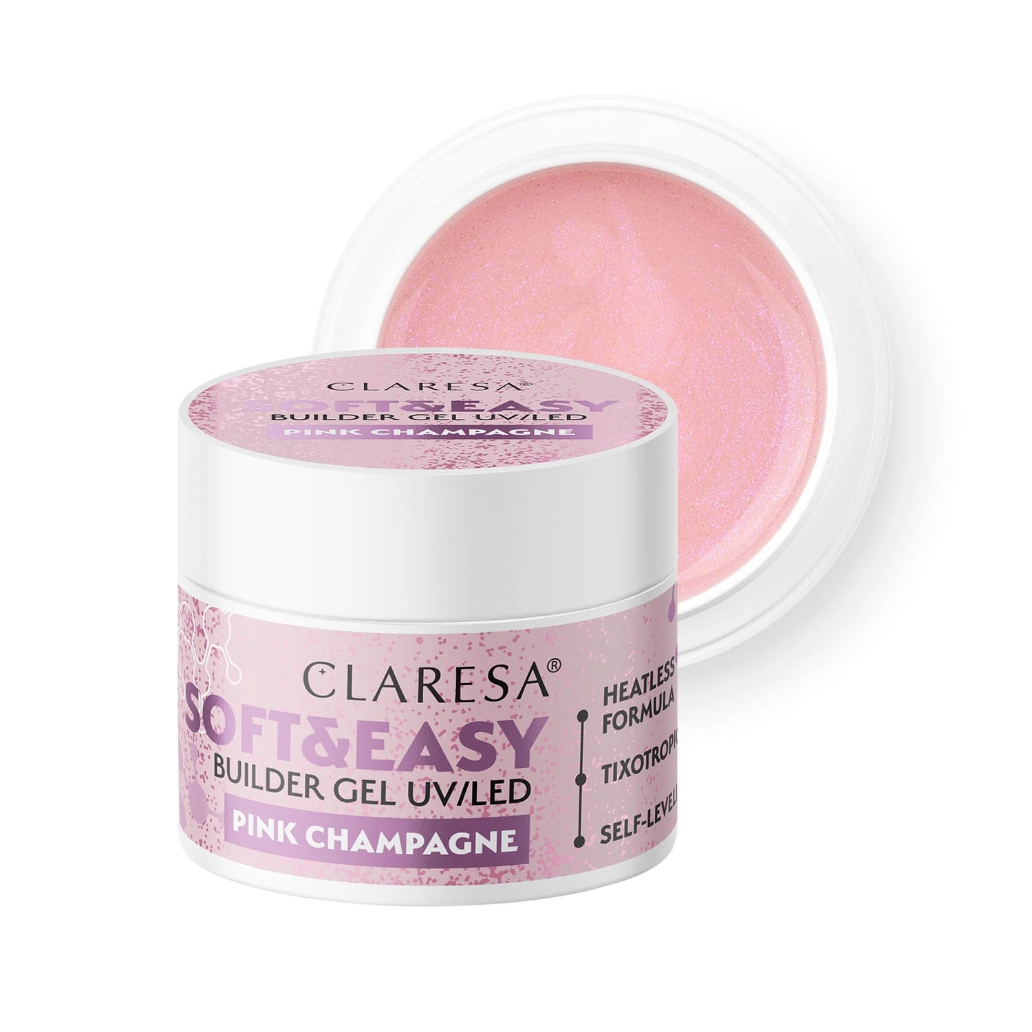 CLARESA Soft Builder Jel Blinking Pink - Parıltılı Açık Pembe Protez Tırnak Jeli 45gr