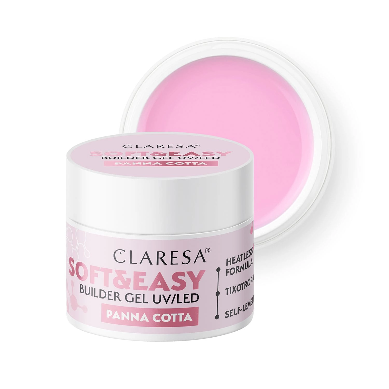 CLARESA Soft Builder Jel Panna Cotta - Şeker Pembe Protez Tırnak Jeli 45gr