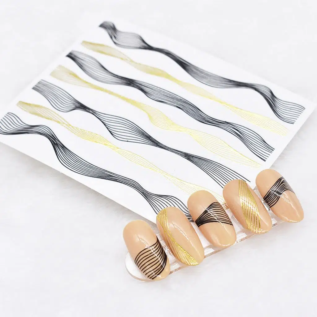Dalgalı İnce Çizgiler Dizayn Tırnak Sticker Tırnak Etiketi Nail Art JO-DLG02