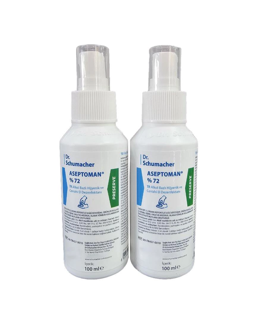 Dr.Schumacher Aseptoman %72 Alkol Bazlı Hijyenik El Dezenfektanı 100ml 2li