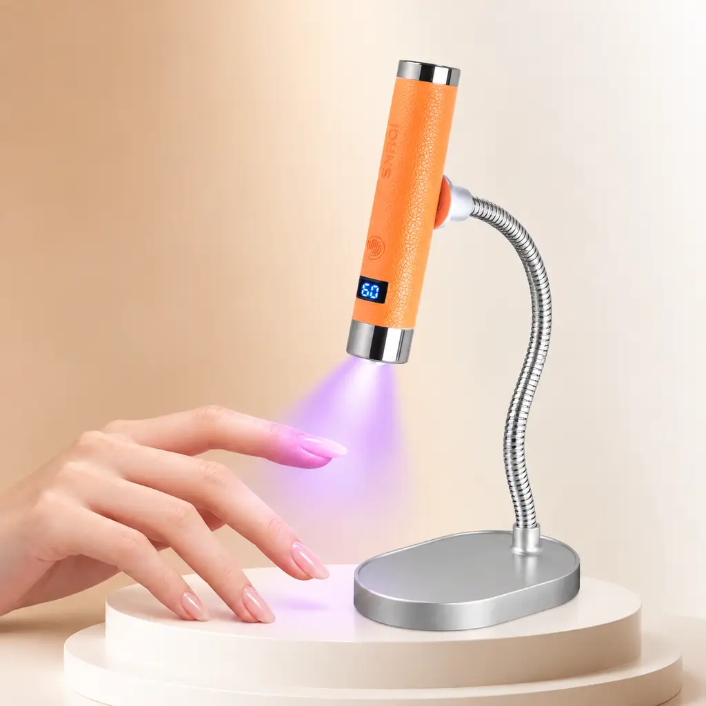 G1 Sensörlü Mini Ai Uv Led Lamba Manyetik Standlı Manikür Tırnak Kurutucu Turuncu 5w