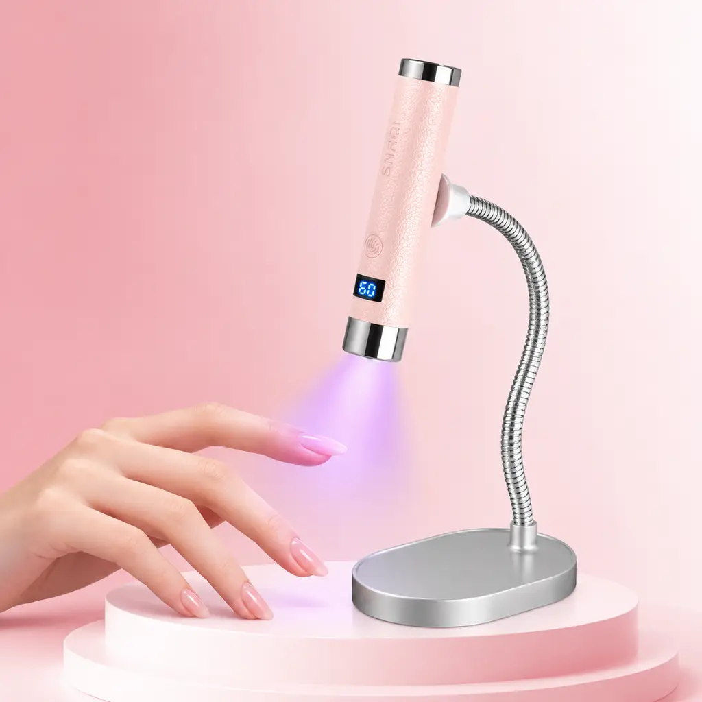 G1 Sensörlü Mini Ai Uv Led Lamba Manyetik Standlı Manikür Tırnak Kurutucu Pembe 5w