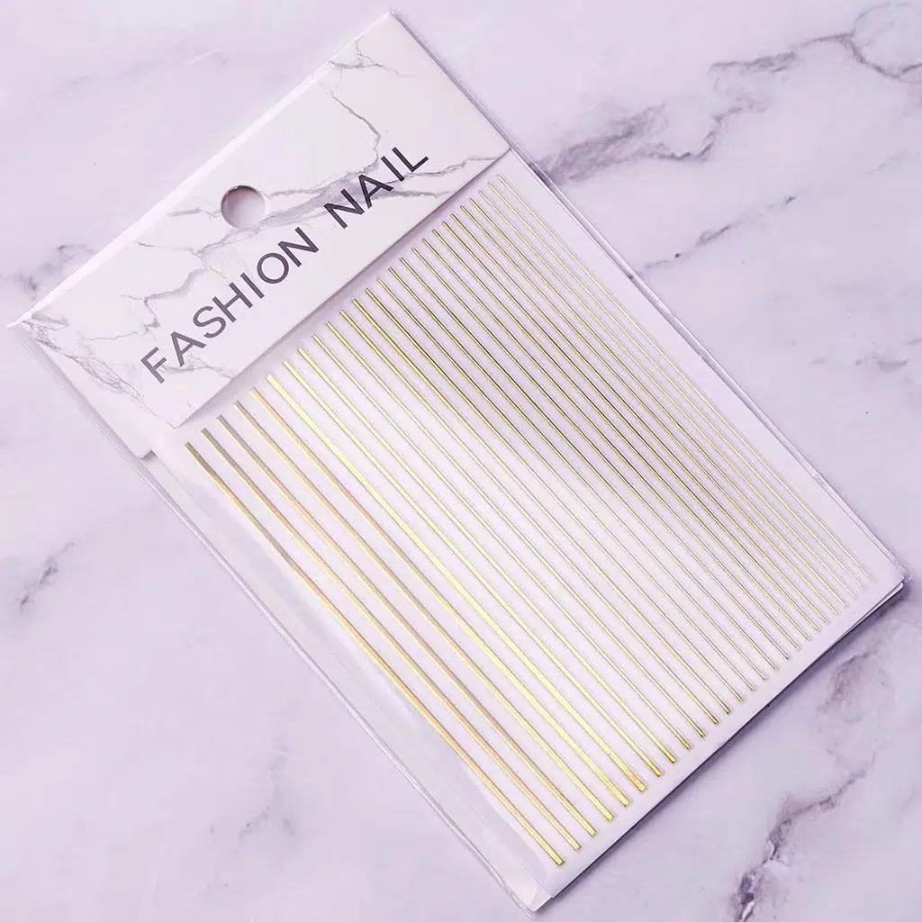 Gold Şerit Tırnak Sticker Şerit Tırnak Etiketi Nail Art