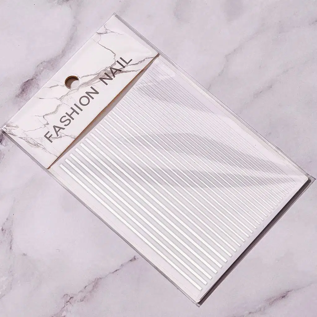 Gümüş Şerit Tırnak Sticker Şerit Tırnak Etiketi Nail Art