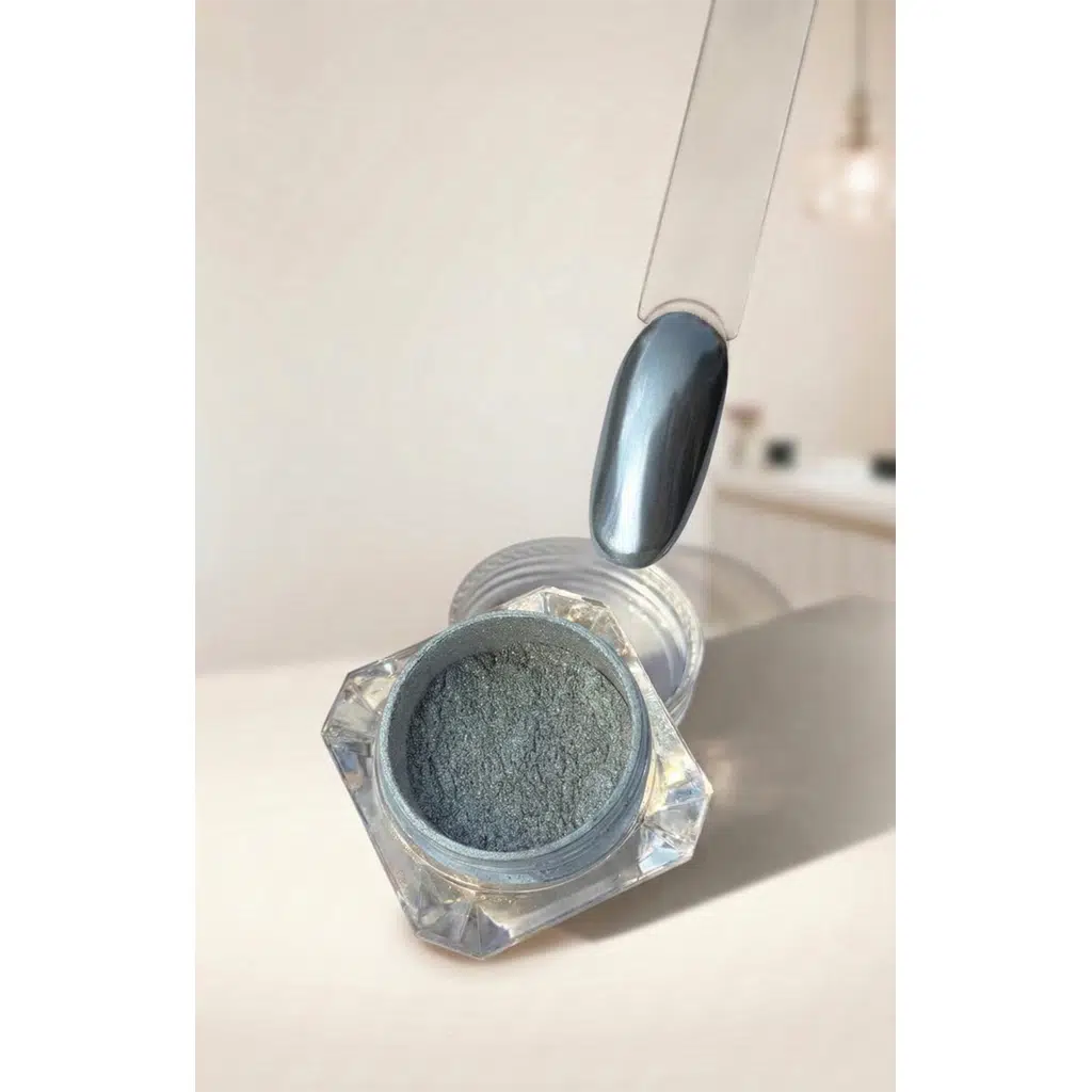 Gümüş Tırnak Krom Tozu Aplikatörlü Krom İnci Tozu Silver WN-102