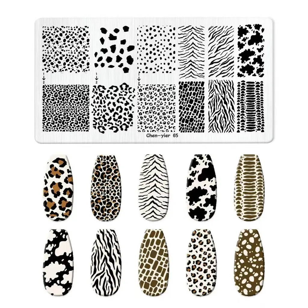 Leopar ve Zebra Dizayn Nail Art Stamping Baskı Plakası CY-065