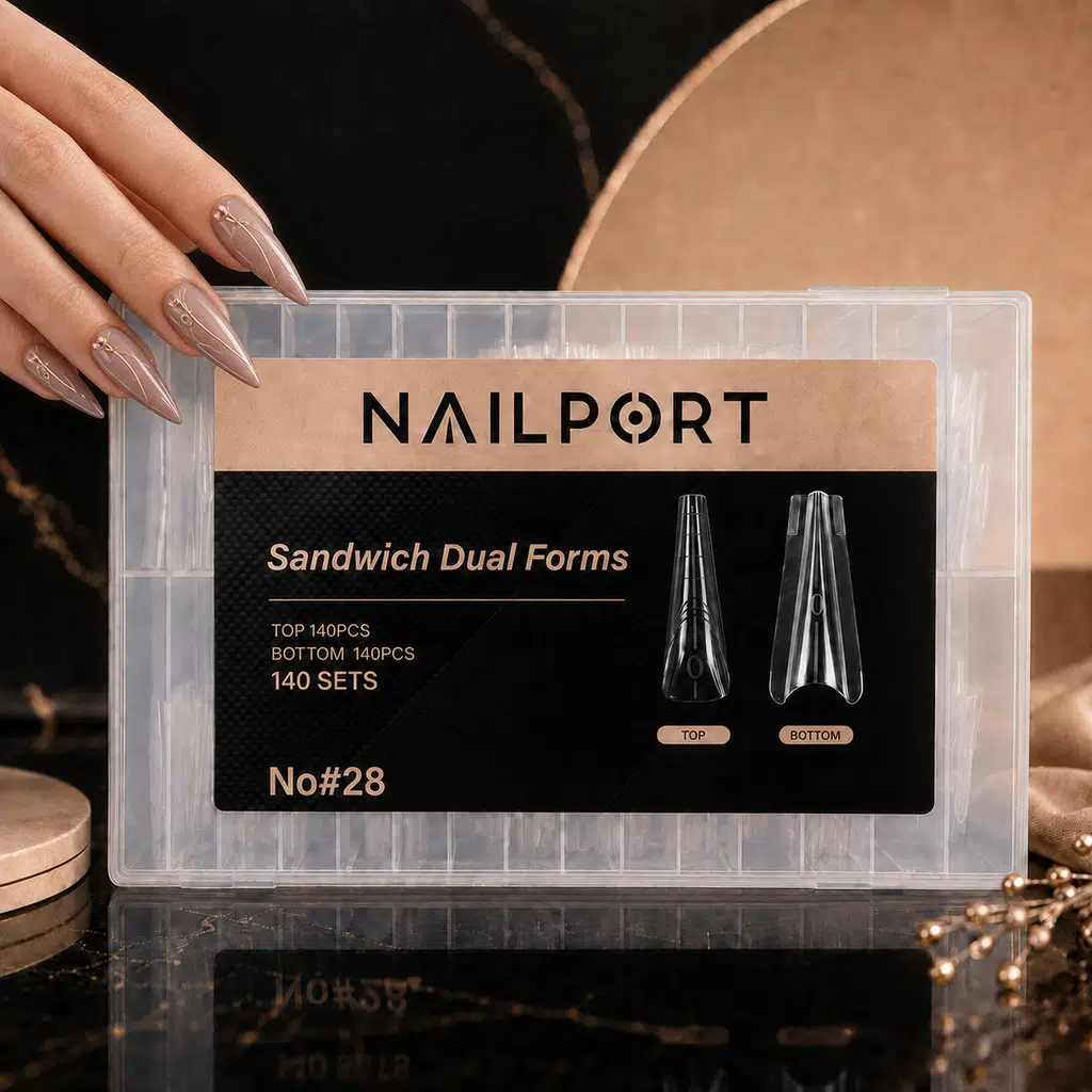 Medium Stiletto Protez Tırnak Sandwich Dual Üst Form Jel Polygel Acrygel - Akrijel ve Polijel İçin Dual Form Şablon 280li WN-DF028