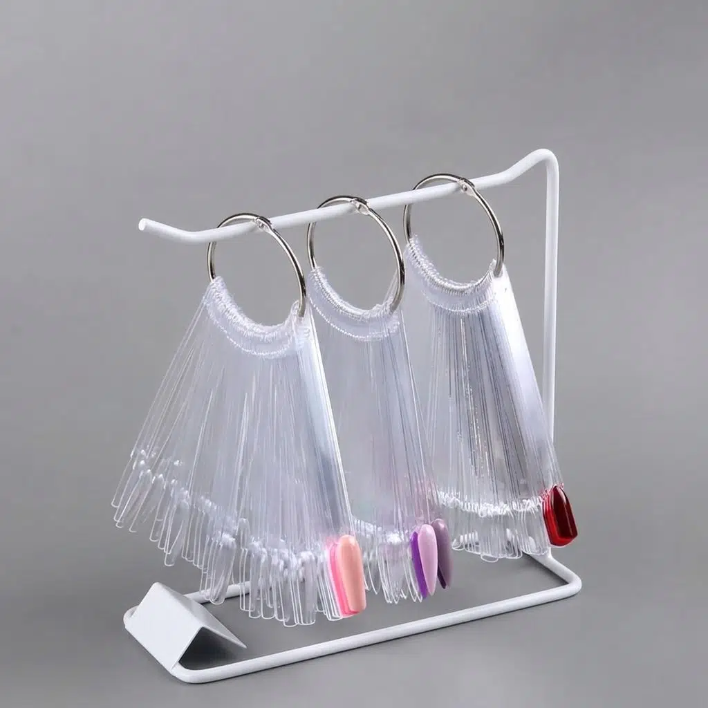 Metal Tırnak Renk Kartelası Standı Beyaz Masaüstü Stand