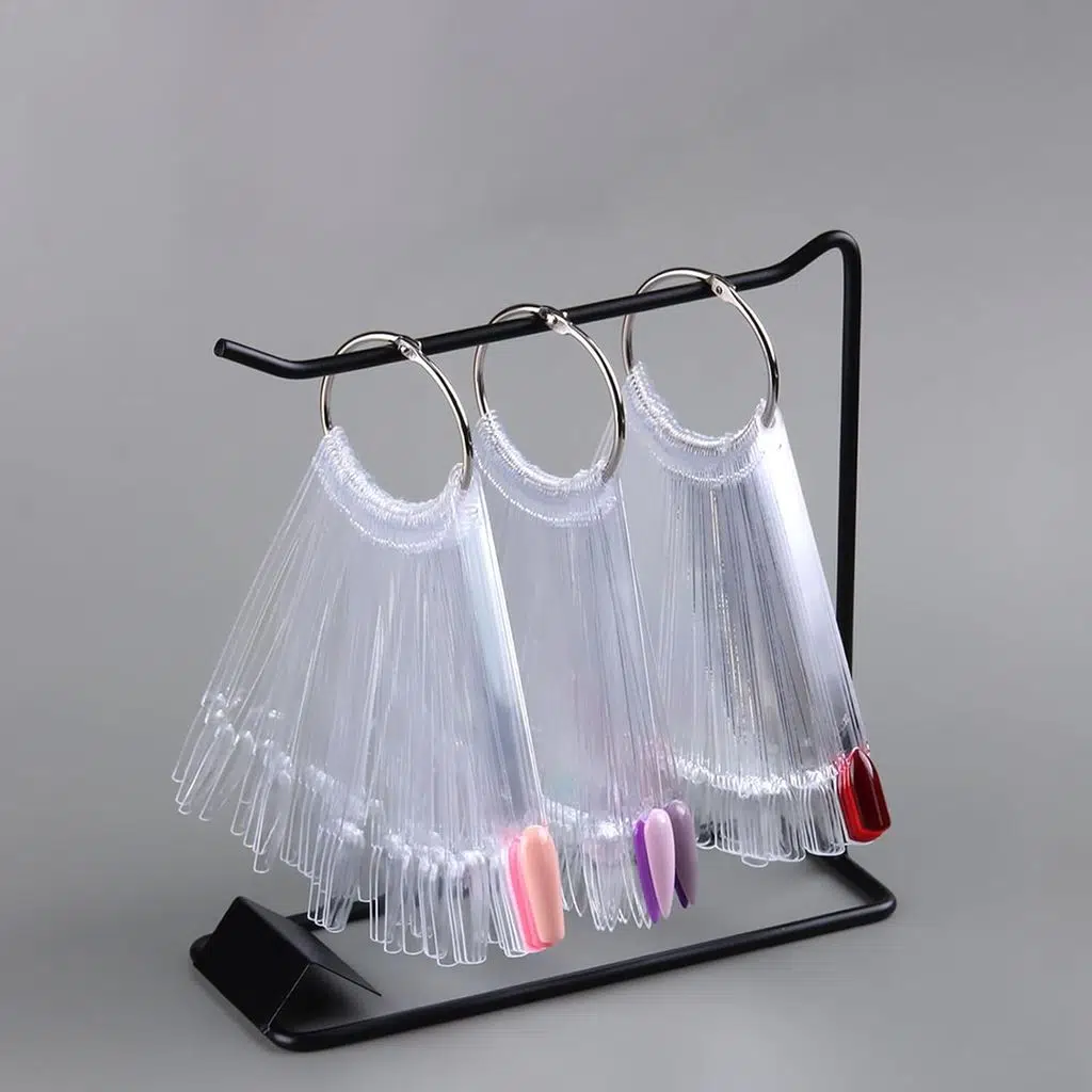 Metal Tırnak Renk Kartelası Standı Siyah Masaüstü Stand