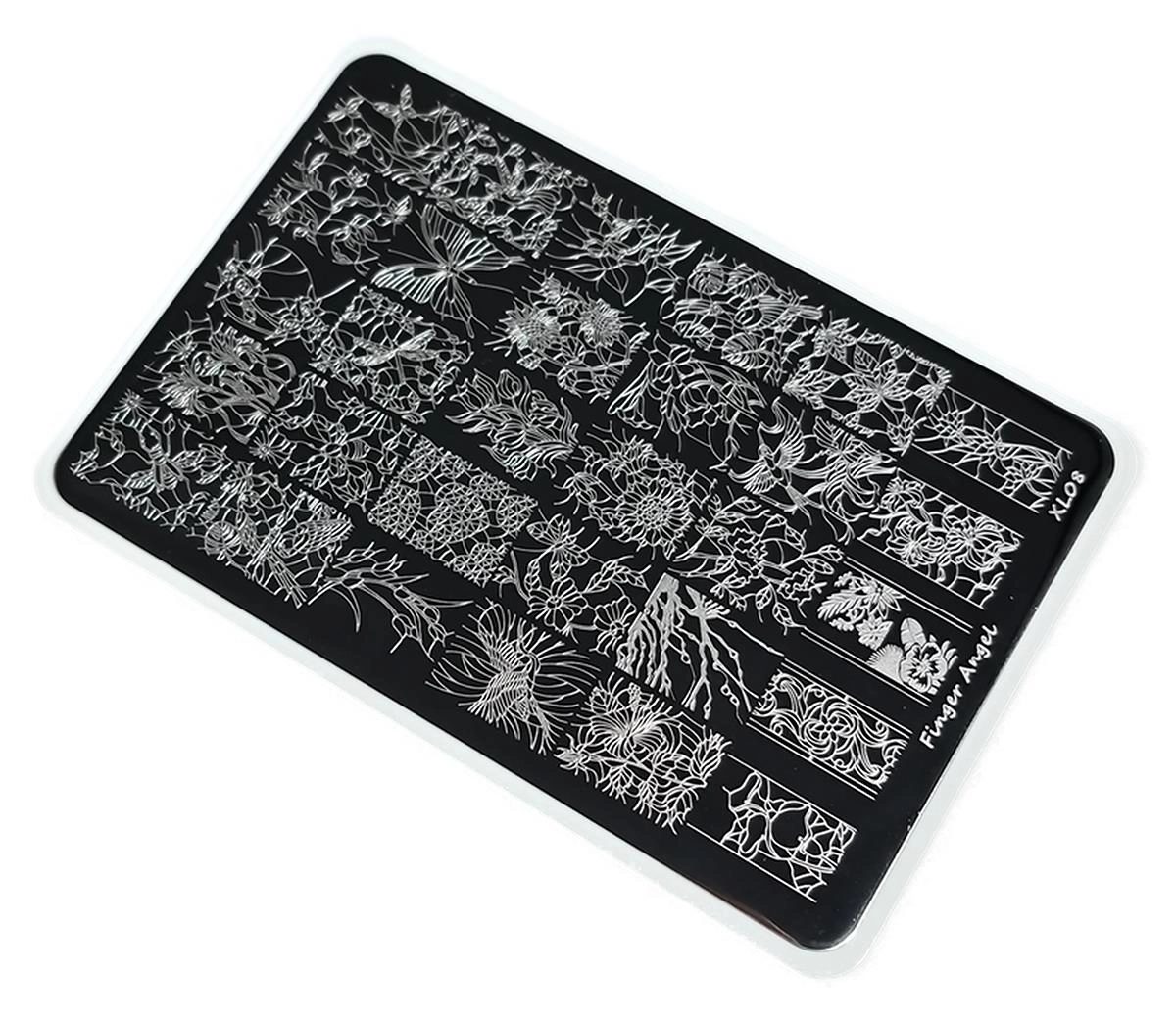 Nail Art Stamping Baskı Plakası Büyük Boy XL F08