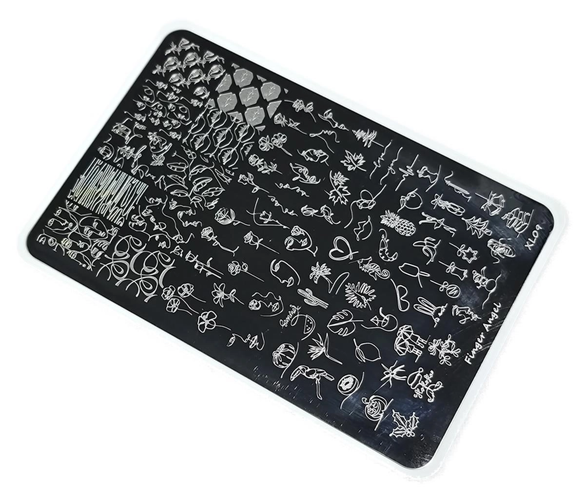 Nail Art Stamping Baskı Plakası Büyük Boy XL F09