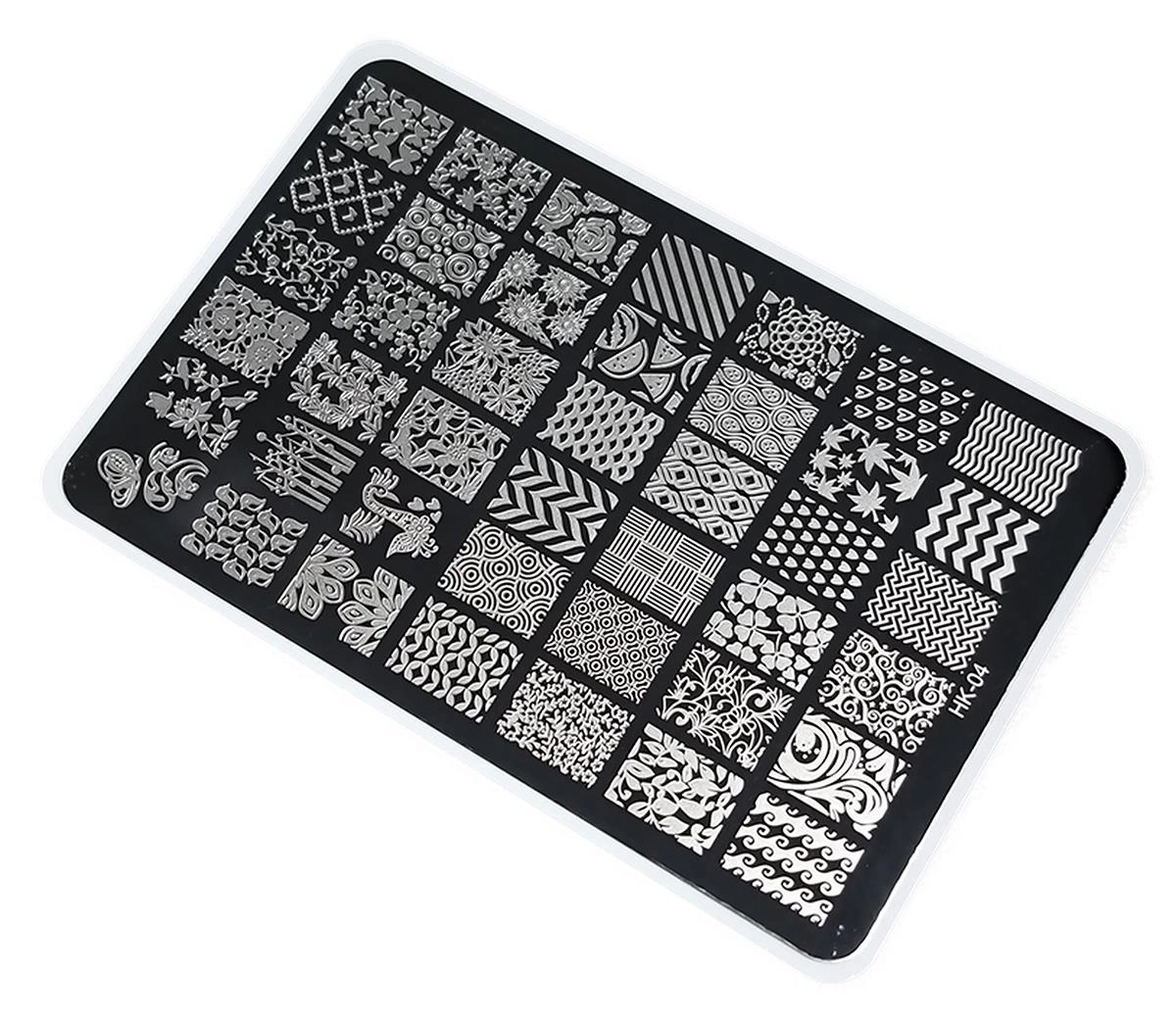 Nail Art Stamping Baskı Plakası Büyük Boy XL HK04