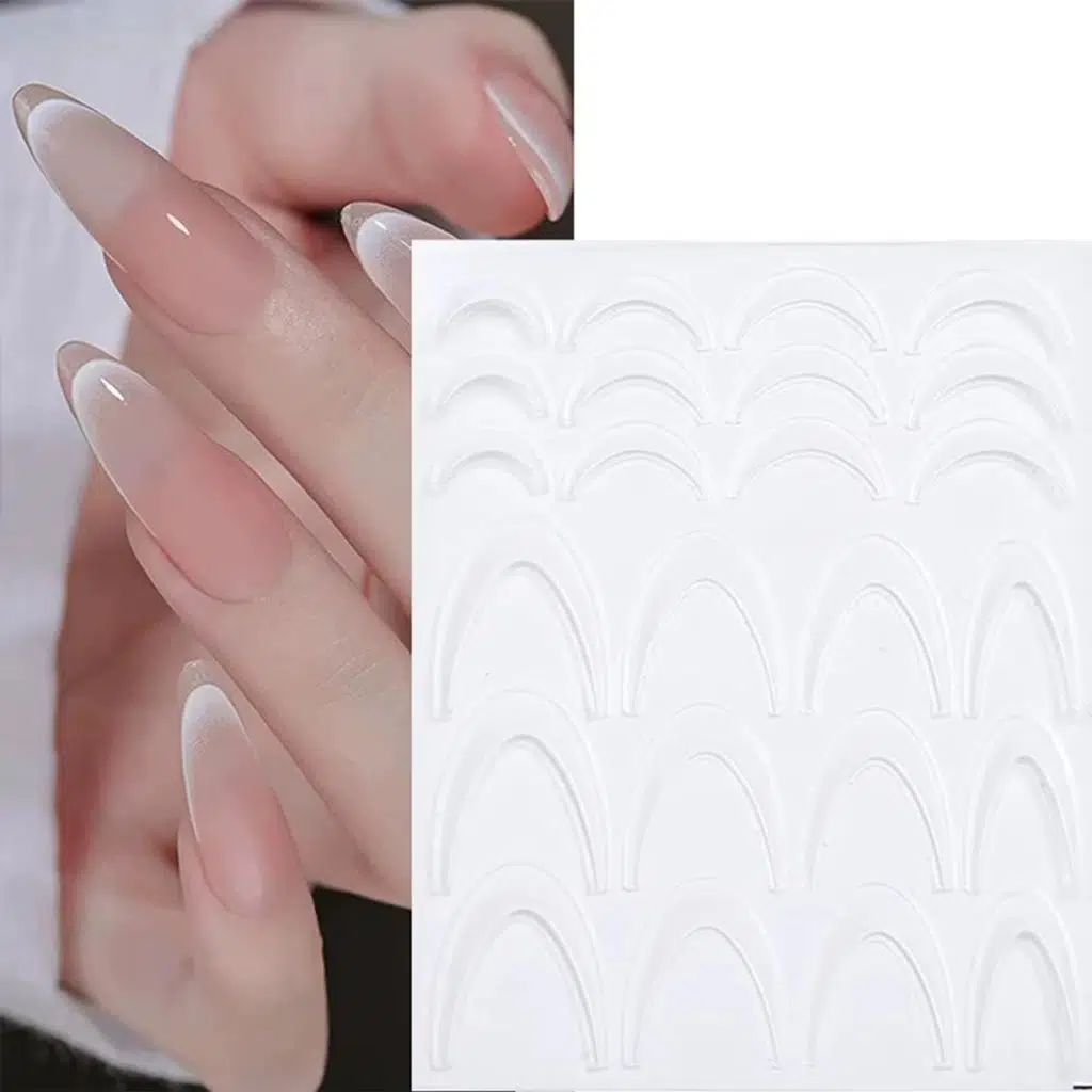 Ombre Efekt French Tırnak Sticker Beyaz Nail Art SD-1953