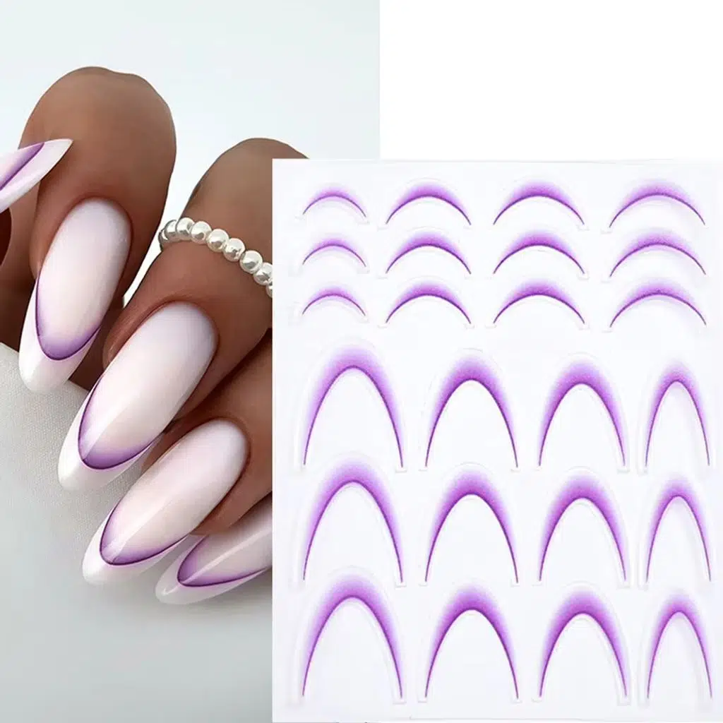 Ombre Efekt French Tırnak Sticker Lila Nail Art SD-1946