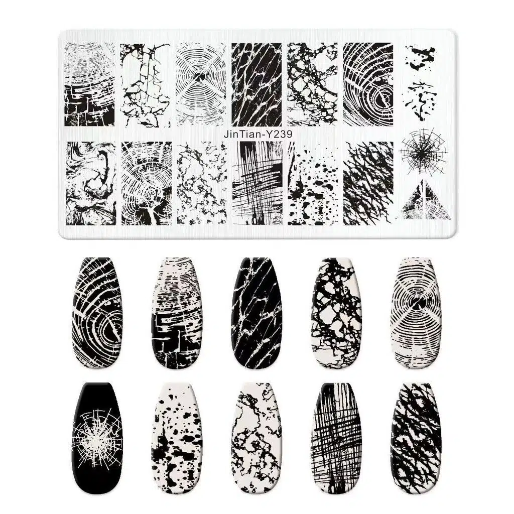 Örümcek Ağı ve Çizgi Dizayn Nail Art Stamping Baskı Plakası JT-Y239