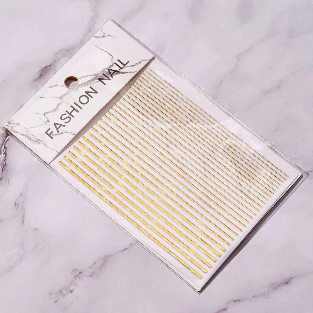 Parlak Gold Şerit Tırnak Sticker Şerit Tırnak Etiketi Nail Art