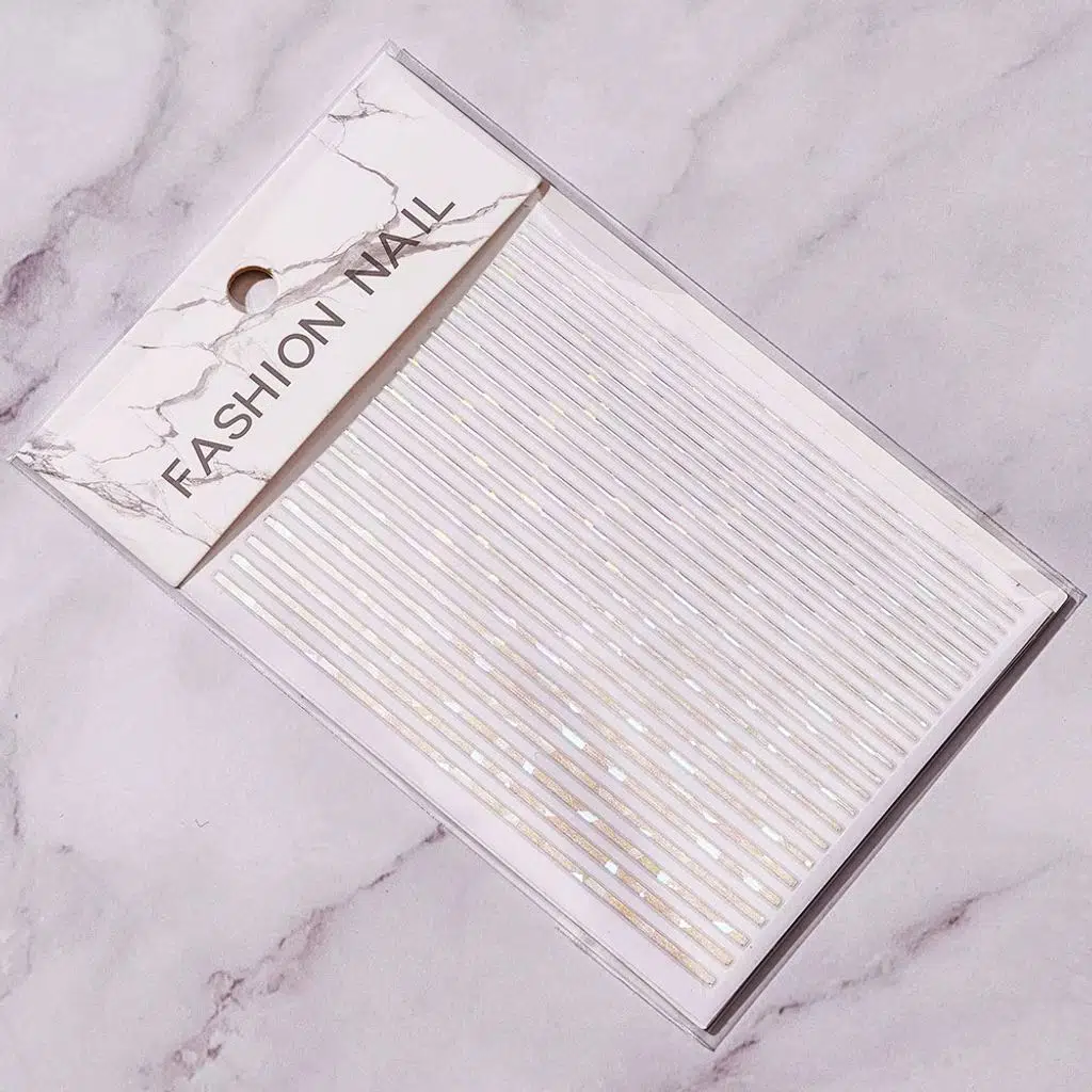 Parlak Gümüş Şerit Tırnak Sticker Şerit Tırnak Etiketi Nail Art