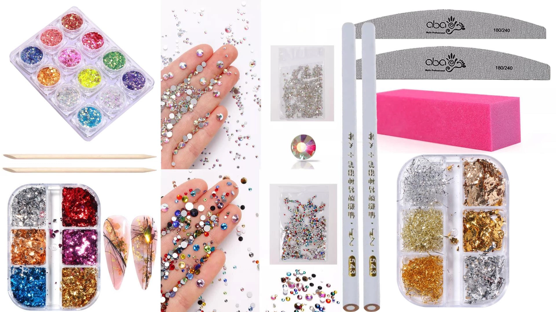 Tırnak Süsleme Taşları ve Folyo Set No1