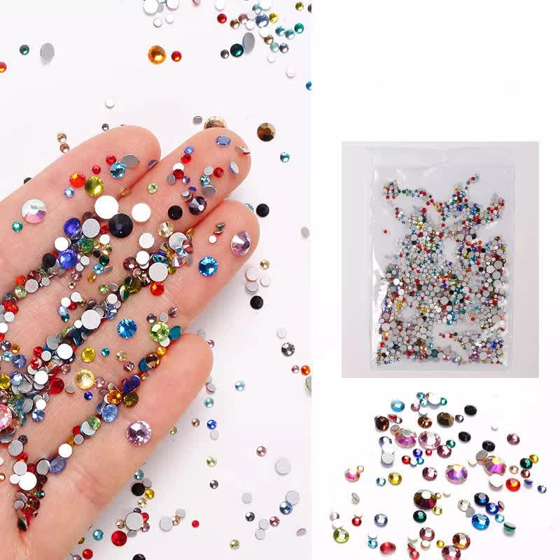 Parlak Tırnak Süsleme Taşları Mix Poşet