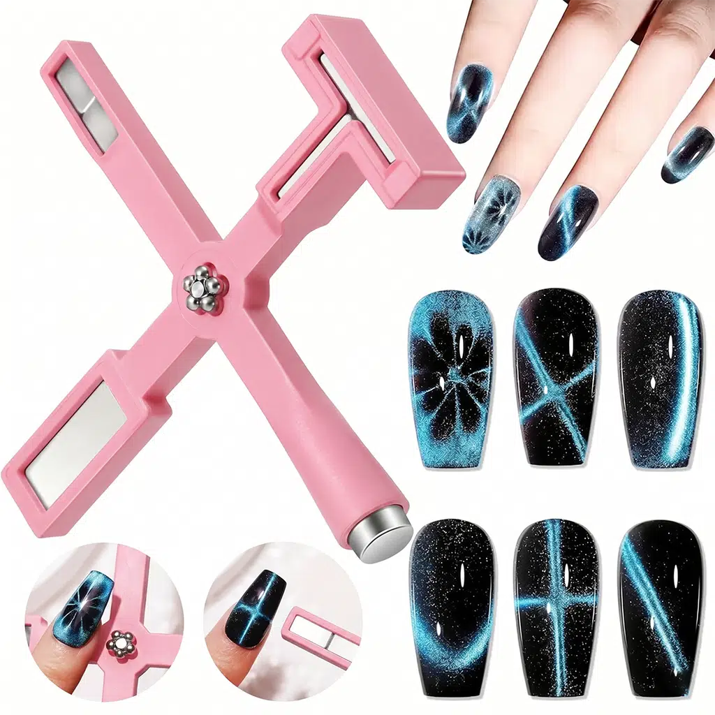 Pembe Kedi Gözü Oje 5i Bir Arada Mıknatıs Cat Eye Magnet