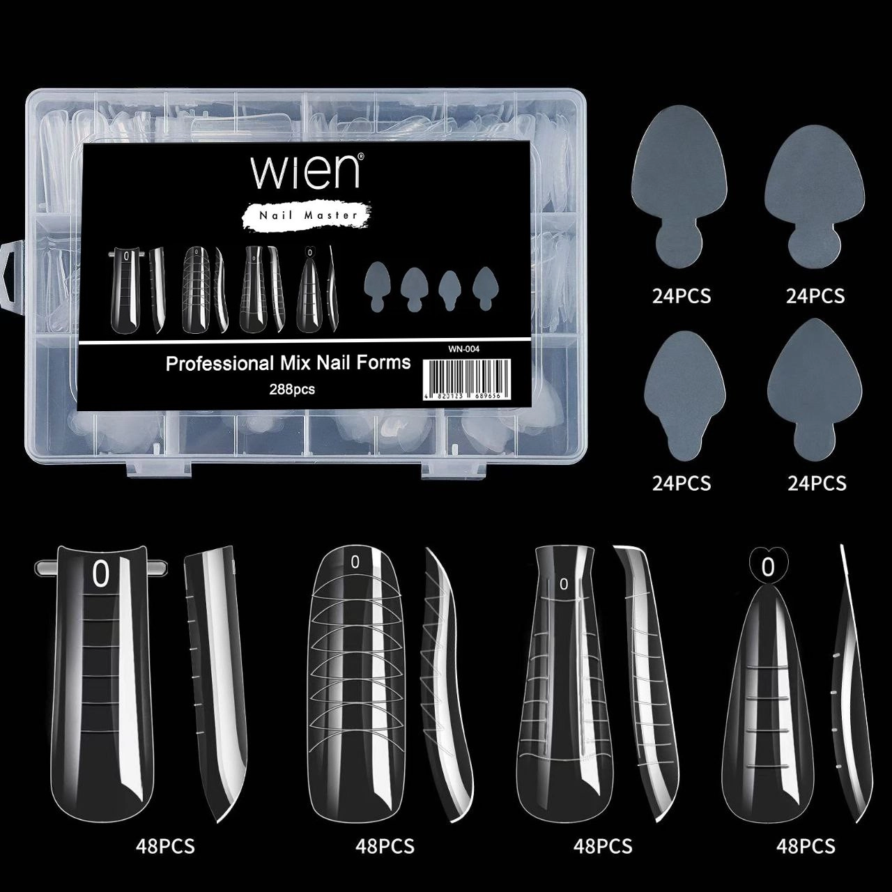 Protez Tırnak Üst Form Jel Polygel Acrygel - Akrijel ve Polijel İçin Üst Form Şablon 288li WN-004