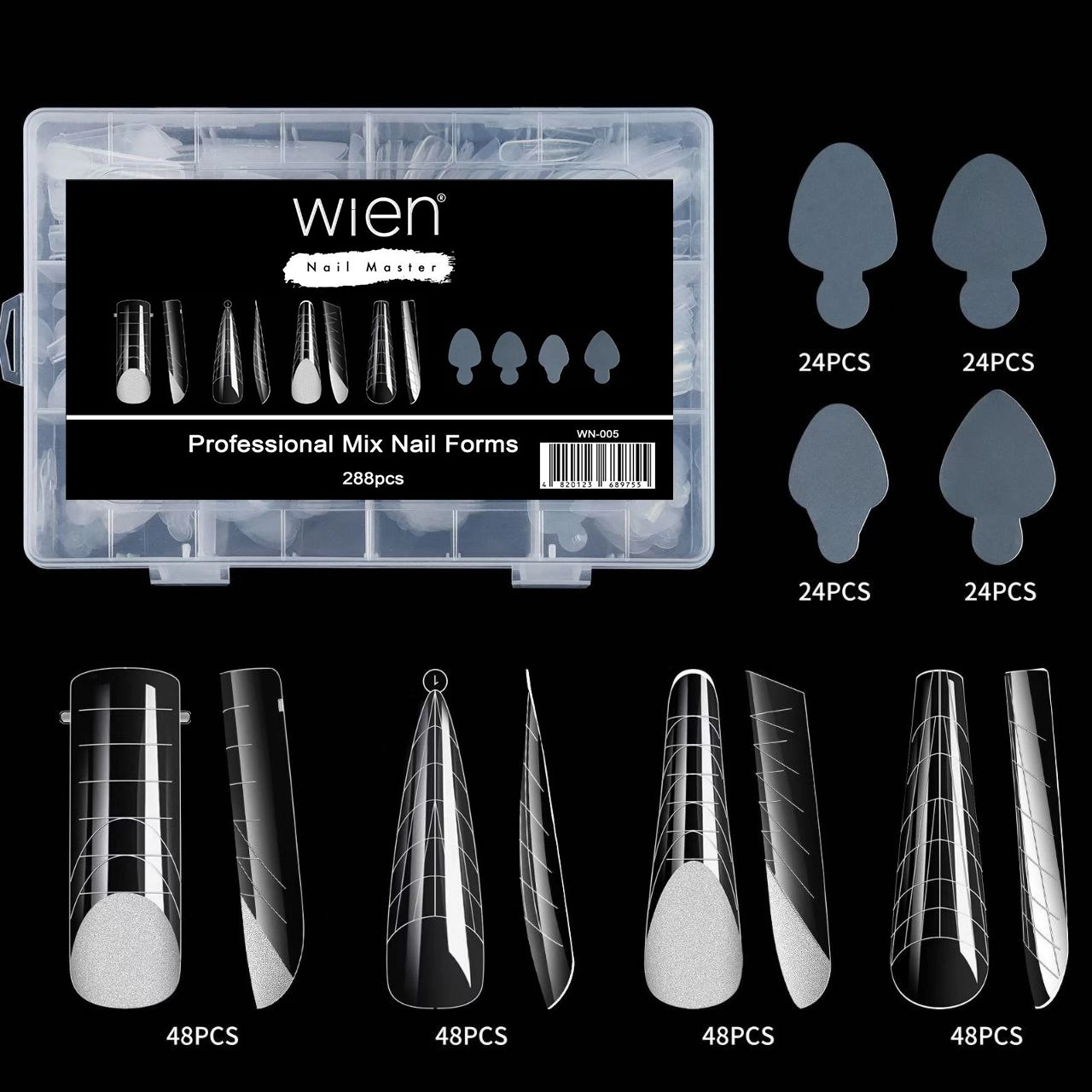 Protez Tırnak Üst Form Jel Polygel Acrygel - Akrijel ve Polijel İçin Üst Form Şablon 288li WN-005
