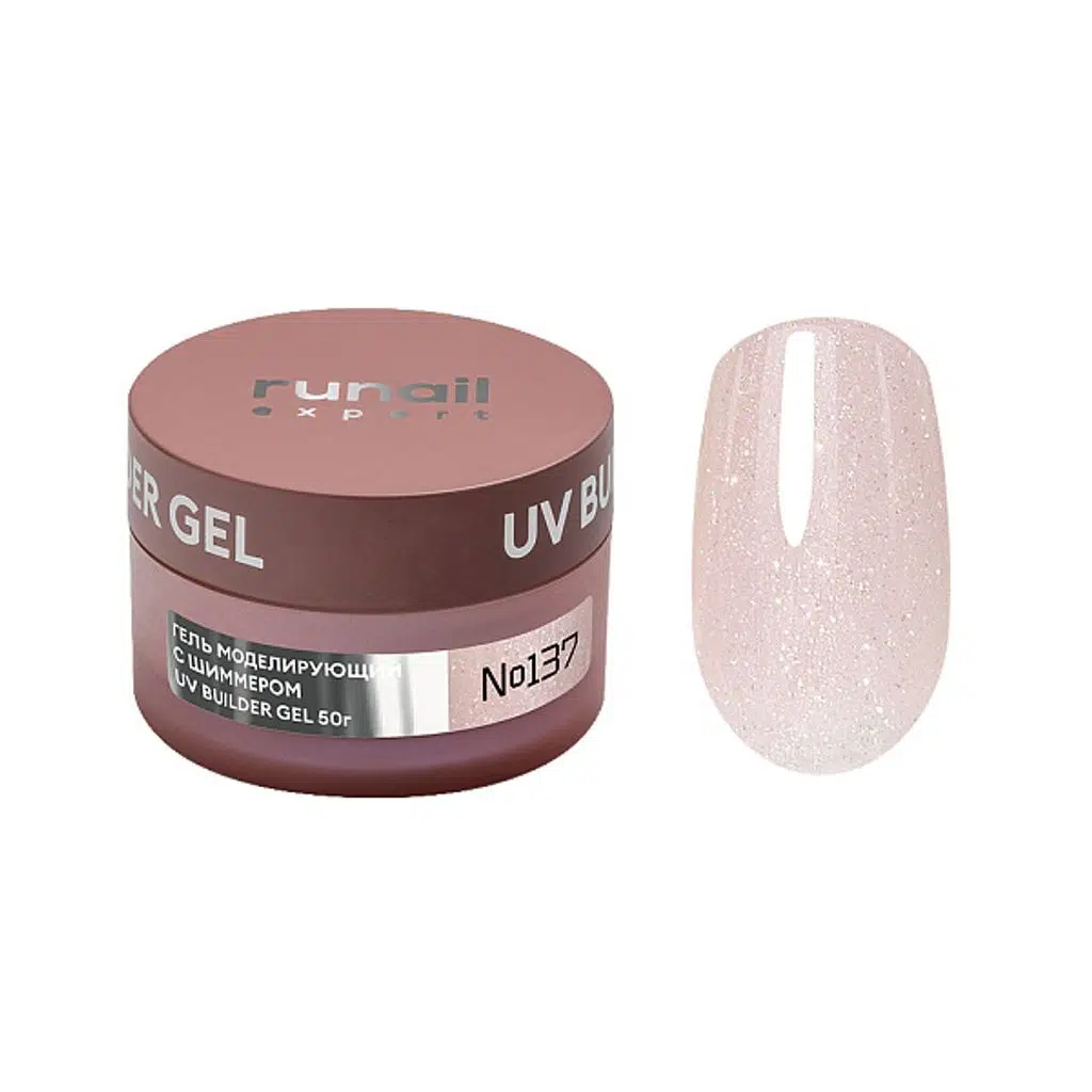 Runail Parıltılı Yarı Şeffaf Nude Pembe Expert Protez Tırnak Jeli Kamuflaj Shimmer UV Gel 50Gr. 137