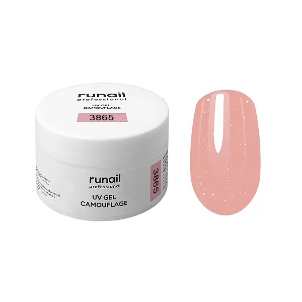 Runail Professional Protez Tırnak Jeli UV Builder Gel Parıltılı Koyu Nude Pembe 30gr. 3865