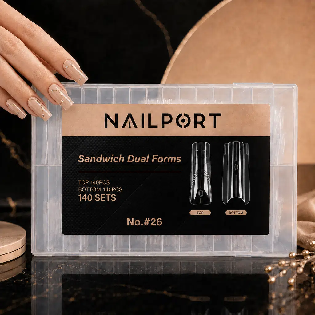Medium Square Protez Tırnak Sandwich Dual Üst Form Jel Polygel Acrygel - Akrijel ve Polijel İçin Dual Form Şablon 280li WN-DF026