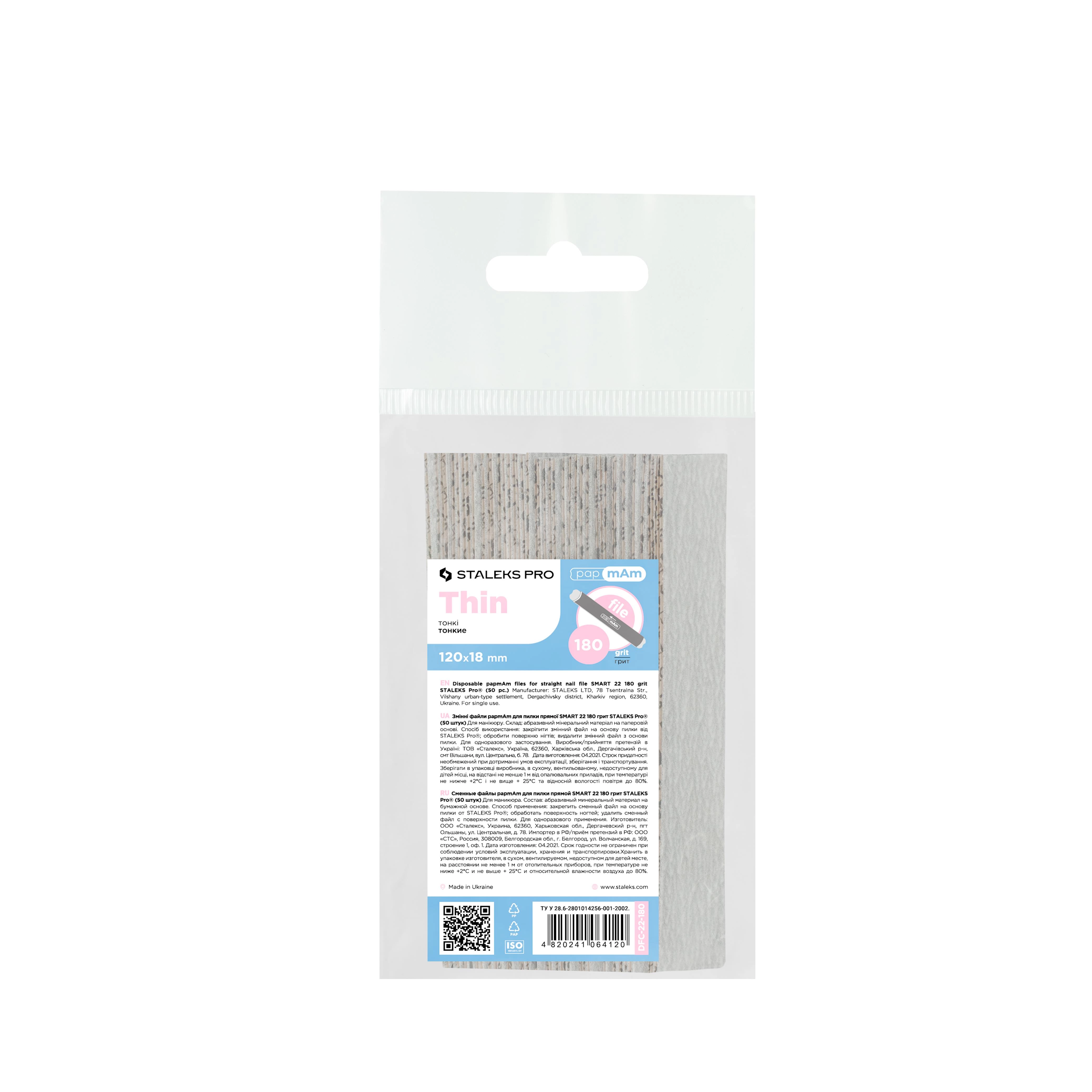 Staleks Manikür Pap-Mam Giydirmeli Yedek Zımpara 180 Grit 50li