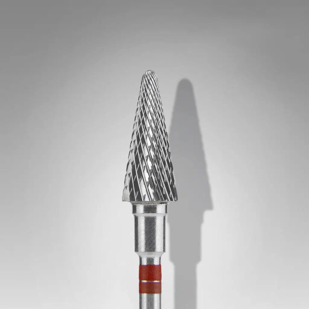 Staleks Sol El İçin Çelik Freze Ucu Konik Kırmızı FT73R060/14