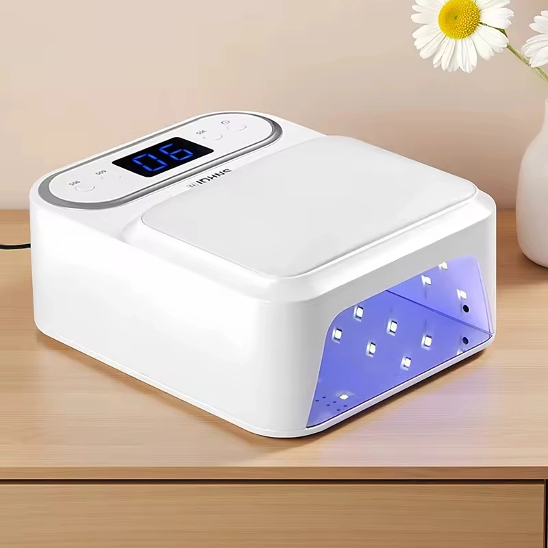 T9 Deri Yüzeyli Manikür Tırnak Kurutucu UV Led Lamba Protez Tırnak Lambası Beyaz 48W
