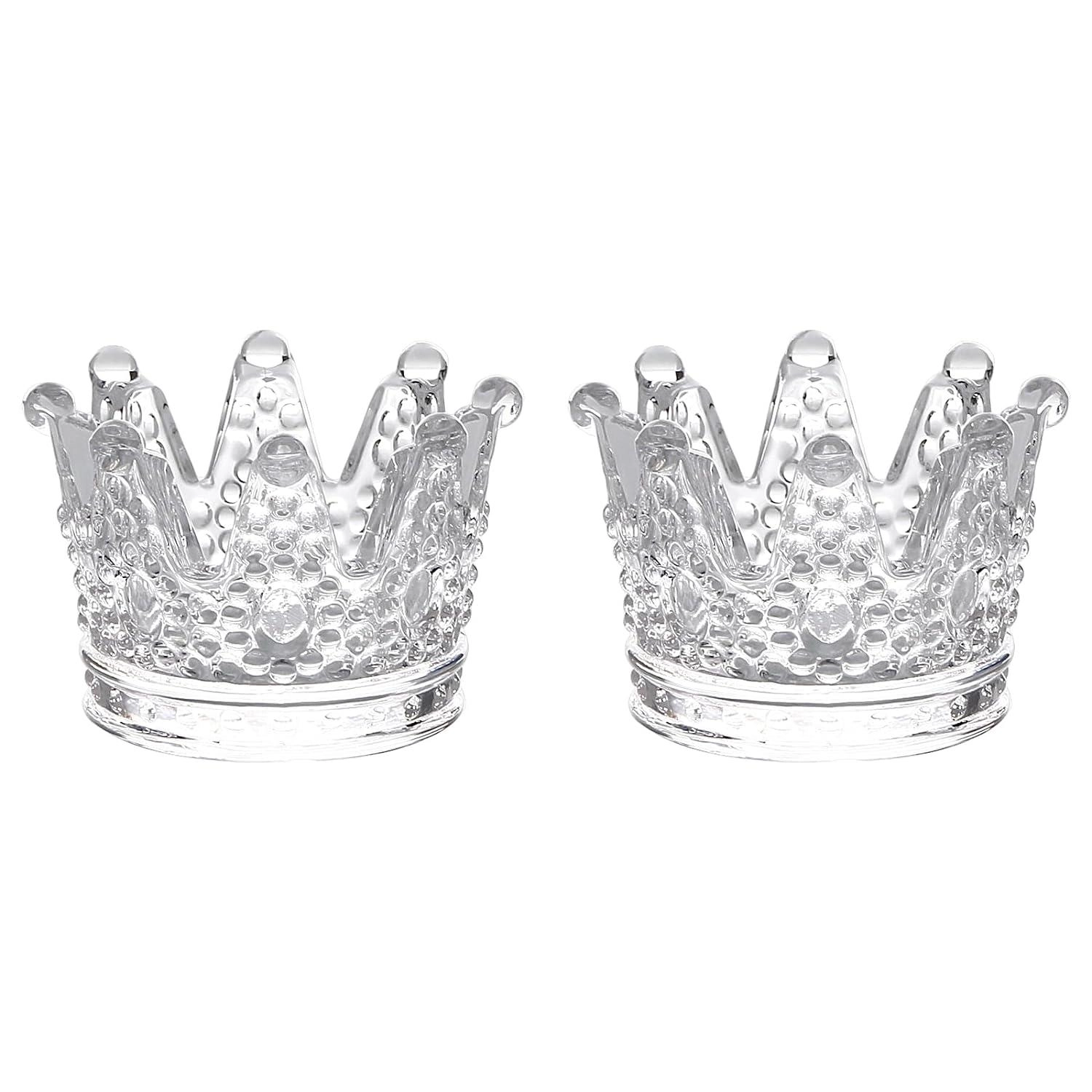 Tırnak Akrilik Sistem Kabı ve Fırça Standı Çok Amaçlı Cam Kase Taç 2li