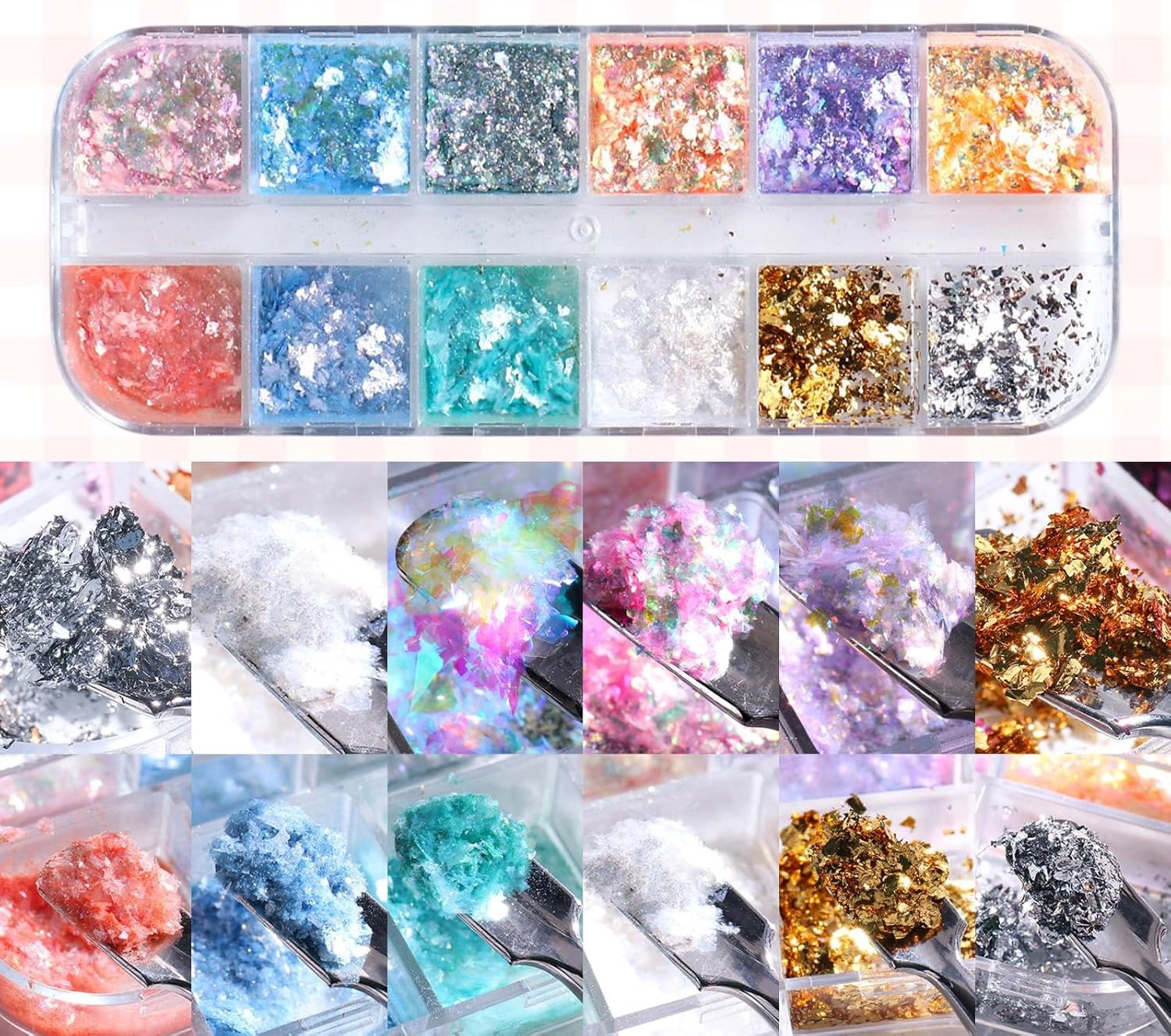 Tırnak Süsleme Yüki İnce Folyo Glitter Pulları Renkli Nail Art