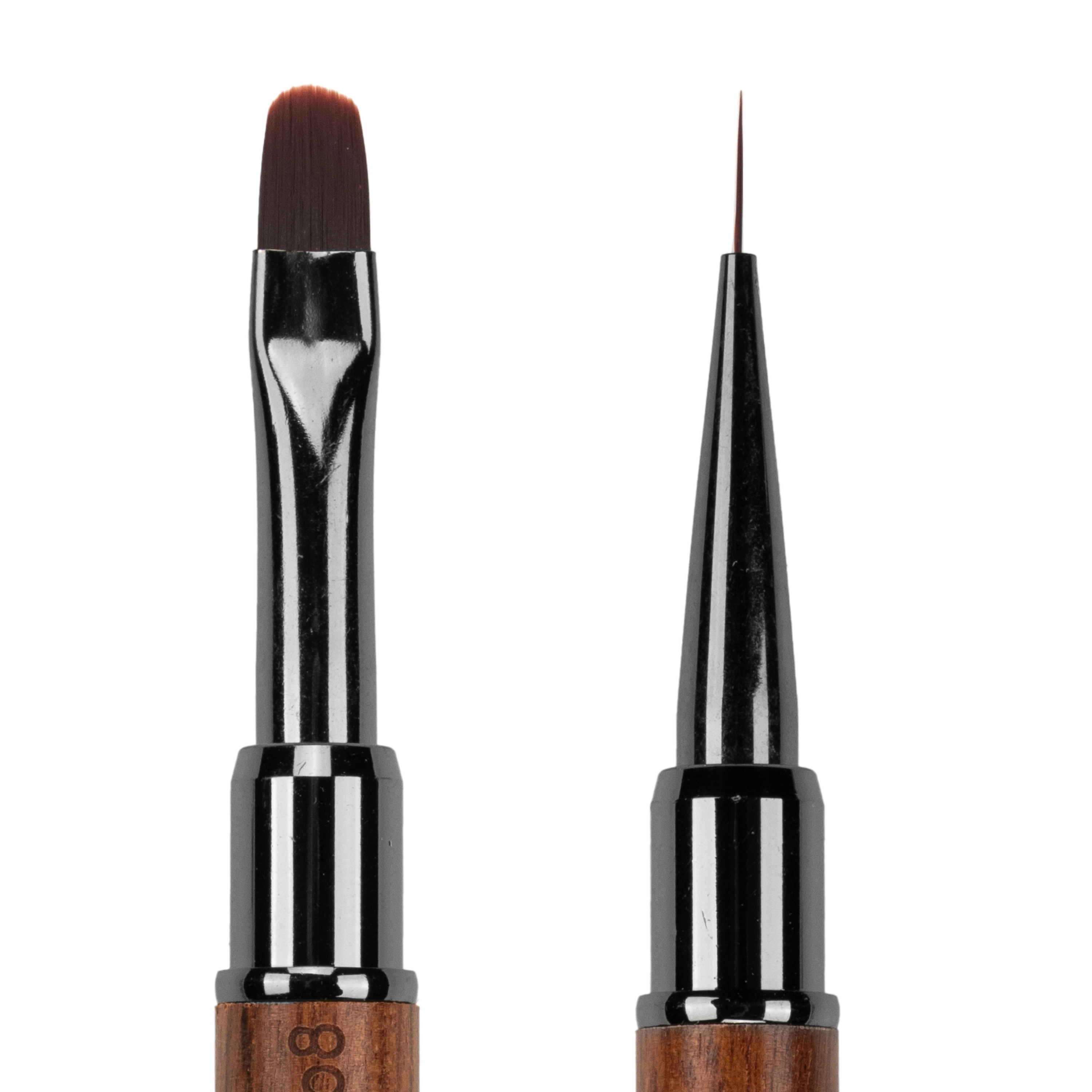 Wien Ahşap Çift Uçlu Nail Art Liner Çizim ve Jel Fırçası Kapaklı 9mm WNBD-008