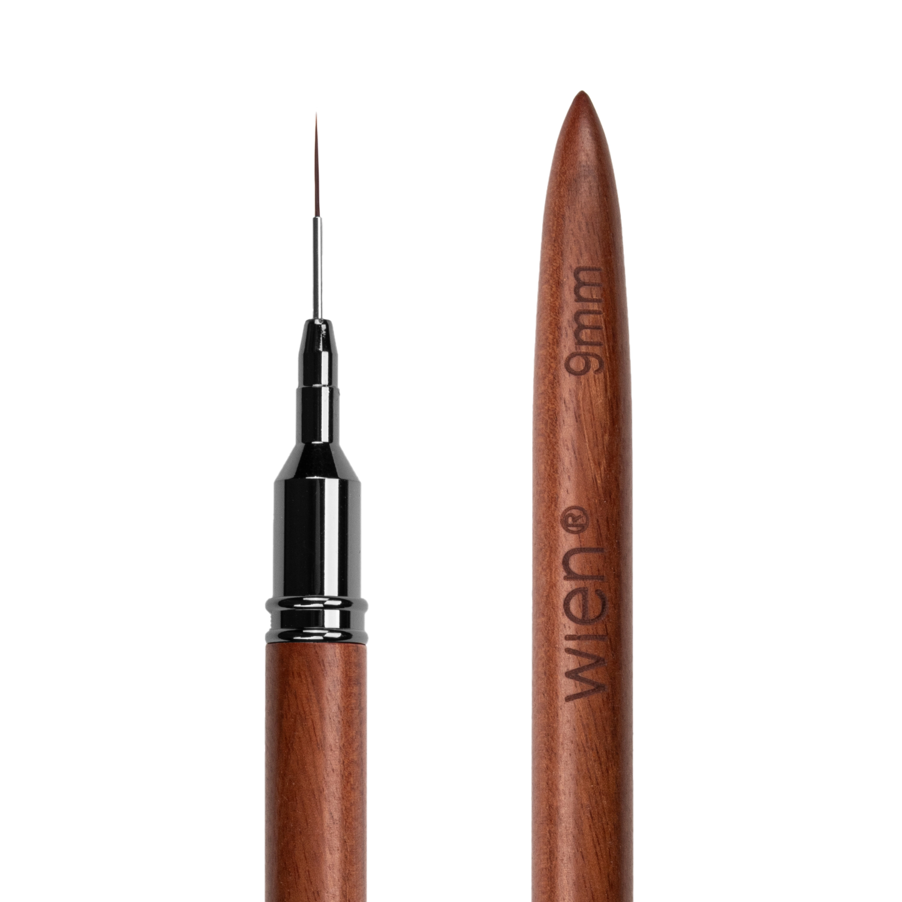 Wien Ahşap Nail Art İnce Liner Tırnak Çizim Fırçası Kapaklı 9mm WNLN-009