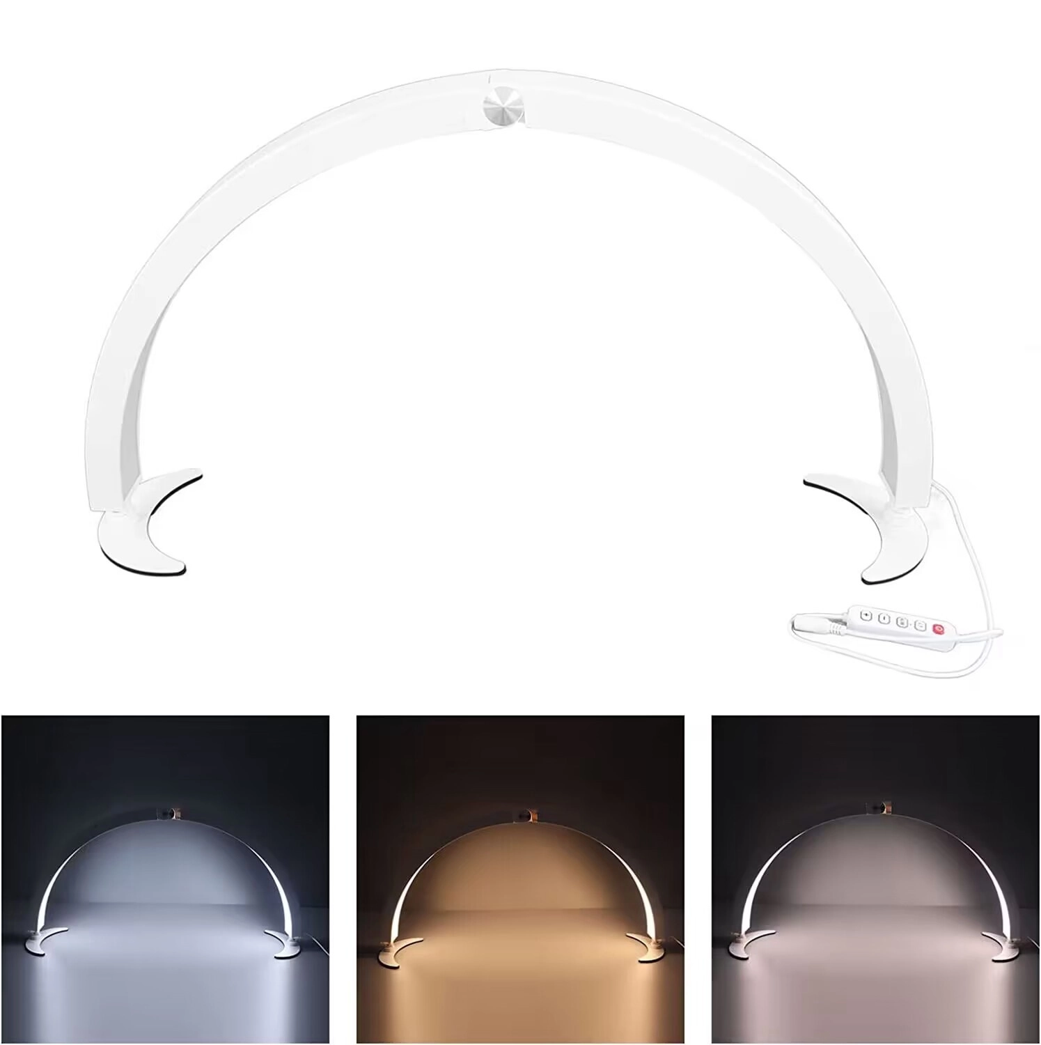 Yarım Ay Katlanabilir Manikür ve Kaş Kirpik İşlem Lambası Beyaz