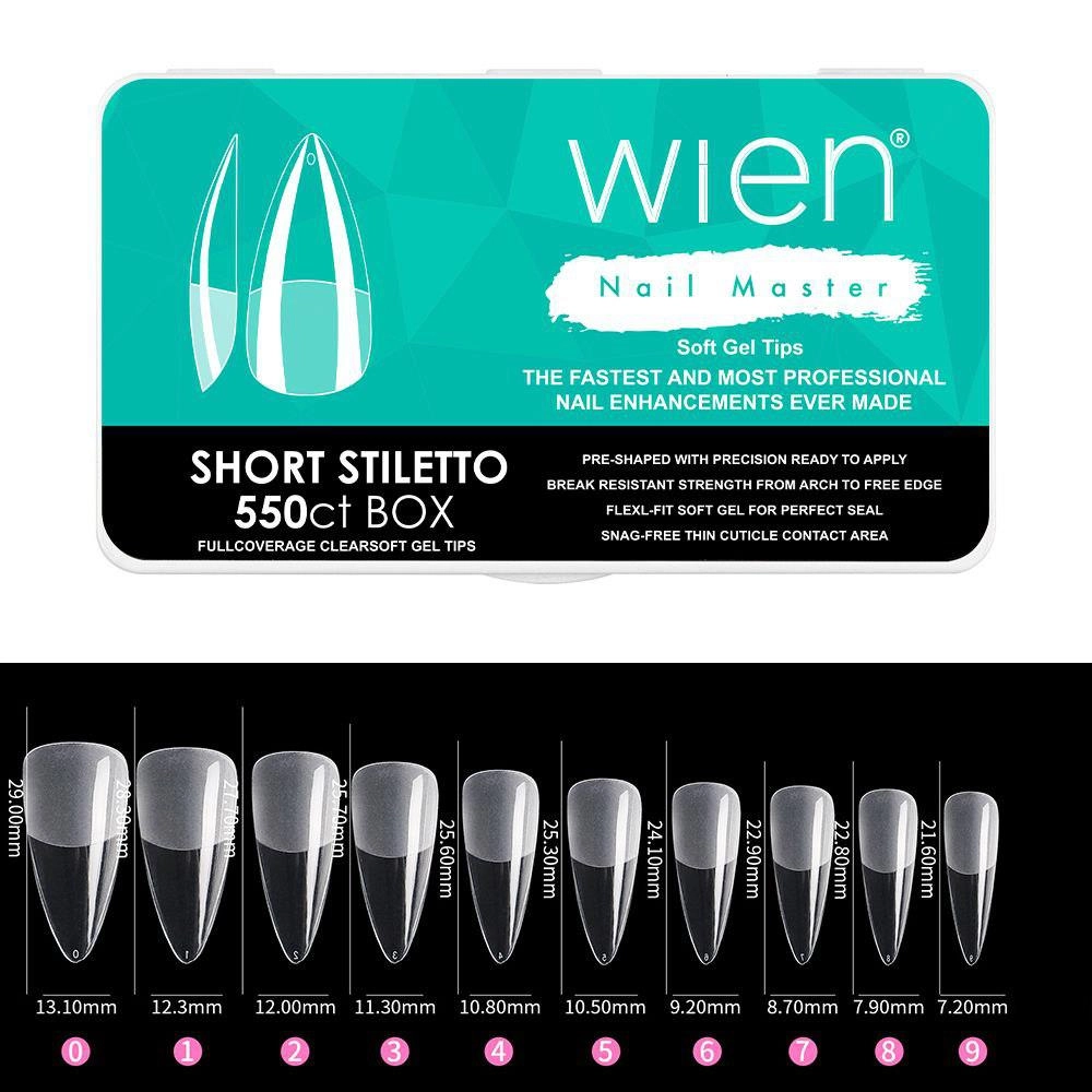 Yeni Nesil Protez Tırnak Jel Tips Soft Gel Tips Short Stiletto 550 adet
