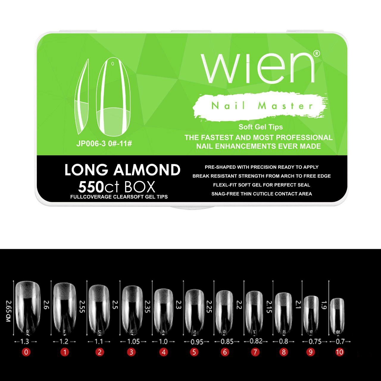 Yeni Nesil Protez Tırnak Jel Tips Soft Gel Tips Long Almond Uzun Badem 550 adet