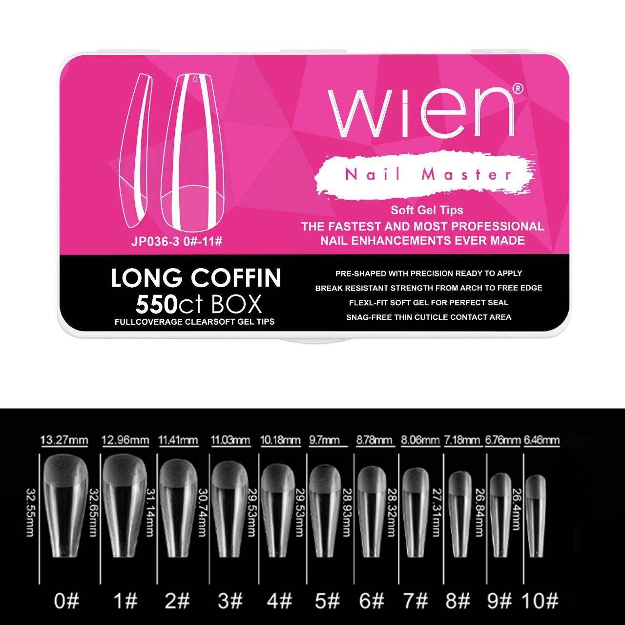 Yeni Nesil Protez Tırnak Jel Tips Soft Gel Tips Long Coffin 550 adet