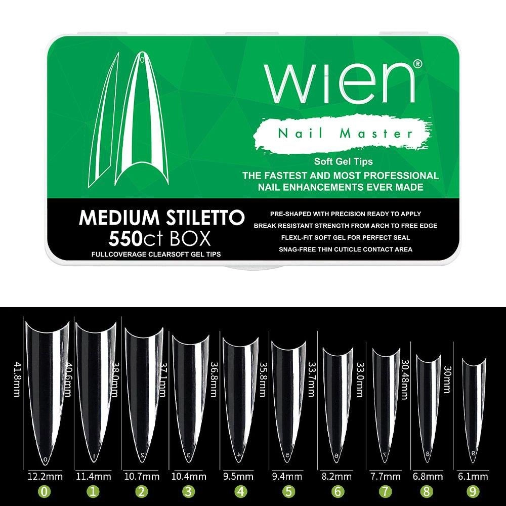 Yeni Nesil Protez Tırnak Jel Tips Soft Gel Tips Medium Stiletto 550 adet